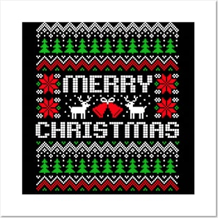 Ugly Christmas sweater Merry Christmas Posters and Art